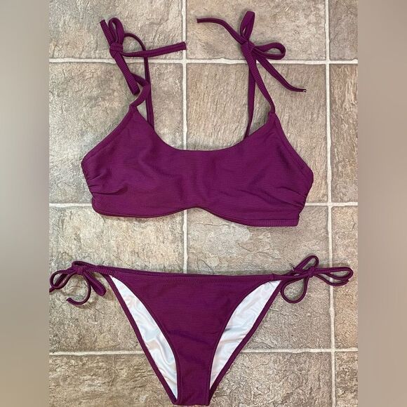Shade & Shore bikini purple size 36C top Small bottom - Picture 1 of 5